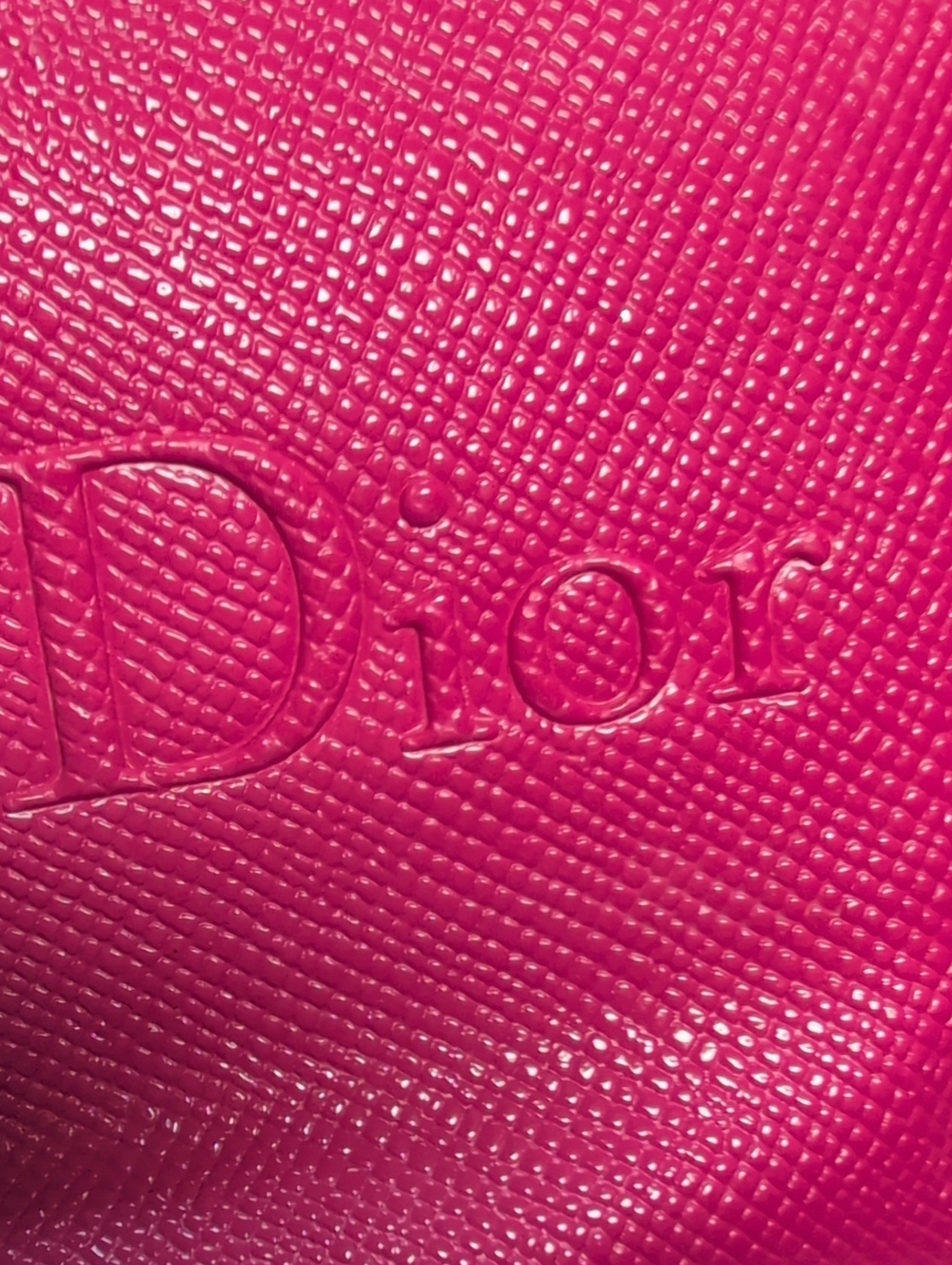 Dior Hot Pink Textured Cosmetic Pouch Accessory Makeup Bag - Picture 6 of 10